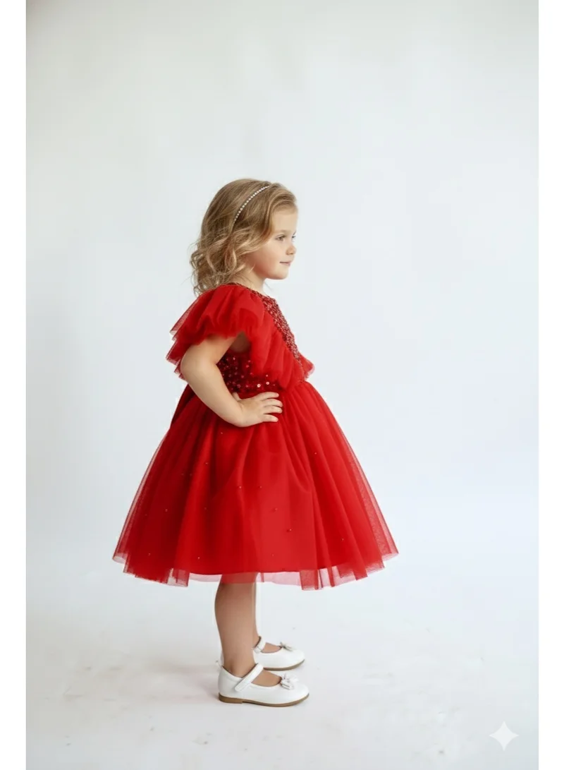 بيداني فستان أحمر جنية